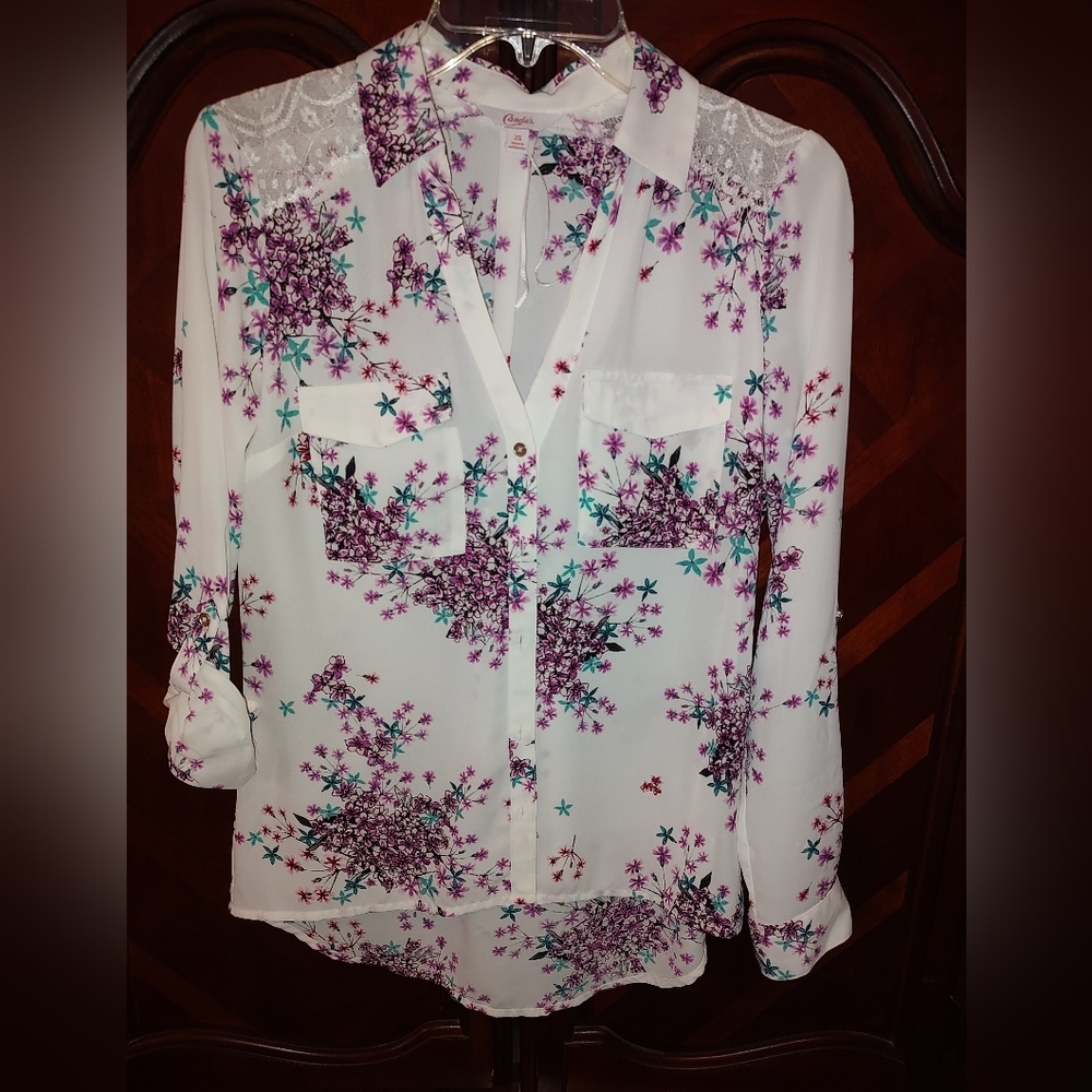 Candies lace trim blouse